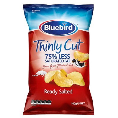 Bluebird Thin Cut Potato Chips Ready Salted 蓝鸟海盐原味薄薯片 140g